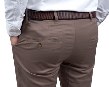 Мужские строгие брюки Slim Fit коричневые кофейного цвета, гладкие - 32