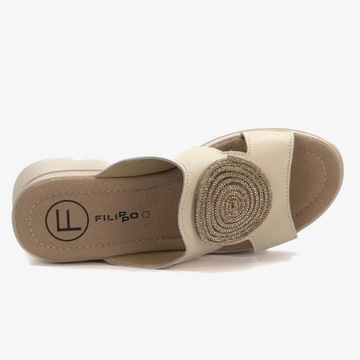 Женские шлепанцы Filippo на платформе Elegant 38 Beige DK6050