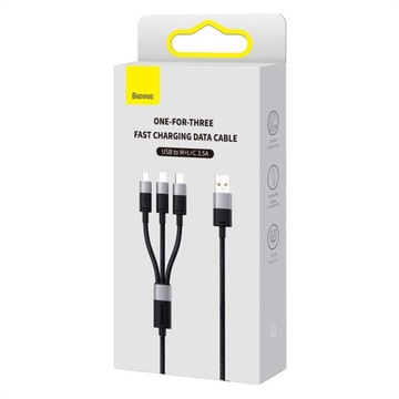 USB-Micro/USB C/Lightning кабель BASEUS 3 в 1, 1,2 м