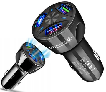 АВТОМОБИЛЬНОЕ ЗАРЯДНОЕ УСТРОЙСТВО USB 3A С БЫСТРОЙ ЗАРЯДКОЙ 3.0 LED
