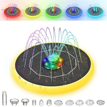 СОЛНЕЧНЫЙ САДОВЫЙ ФОНТАН СВЕТОДИОДНЫЙ ПЛАВАЮЩИЙ ВОДЯНОЙ НАСОС для пруда RGB