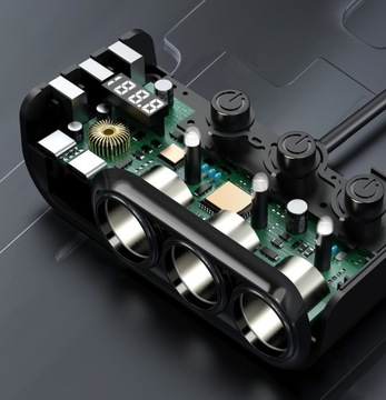 Разветвитель прикуривателя, автомобильное зарядное устройство USB-C PD USB QC 120 Вт