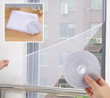 МОСКИТНАЯ СЕТКА ДЛЯ ОКОН ОКОННАЯ СЕТКА STRONG SOLID WHITE 130X150 CM + VELCRO