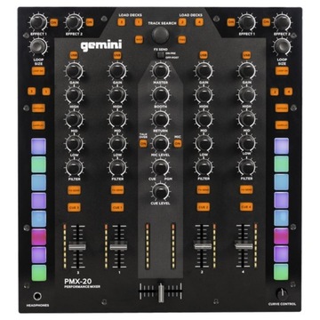 Gemini PMX-20 mikser DJ 4x MIDI i interfejsem USB