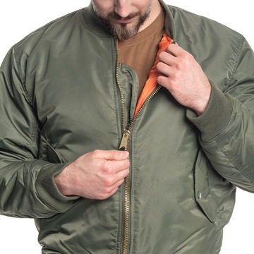 Kurtka Pilotka Wojskowa Flek Flyers MFH MA-1 US Flight Jacket - Zielona XL