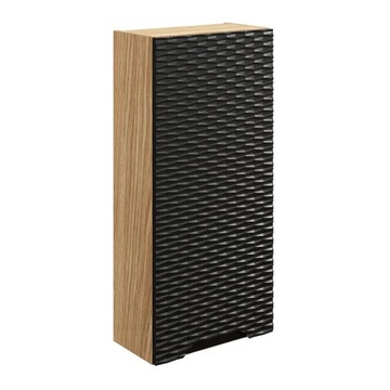 Szafka łazienkowa Ocean wisząca górna 35cm czarna, dąb, drzwi