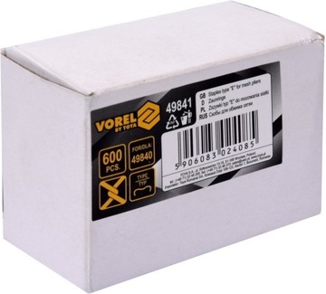 СКОБЫ Е-ТИПА ДЛЯ ФИКСАЦИИ СЕТКИ 49841 VOREL