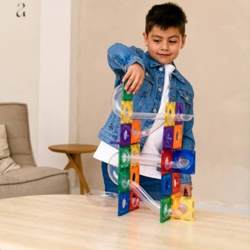 Магнитные строительные блоки COBLO с шариковой дорожкой, 35 элементов