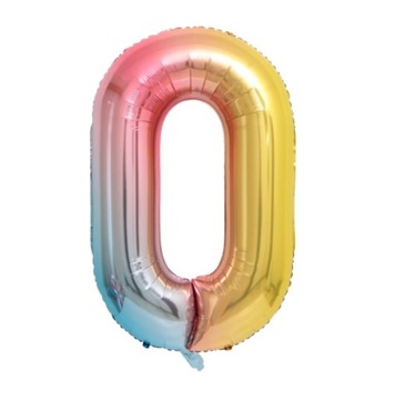 Balon Foliowy CYFRA 0 Tęczowe OMBRE - 32