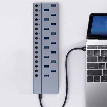 16-портовый концентратор USB 3.0 с быстрой передачей данных 5 Гбит/с, промышленный M6