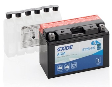 AKUMULATOR EXIDE BIKE 12V 8AH 120A AGM LEWY+