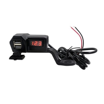 ЗАРЯДНОЕ УСТРОЙСТВО ДЛЯ МОТОЦИКЛА ВОЛЬТМЕТР 2xUSB