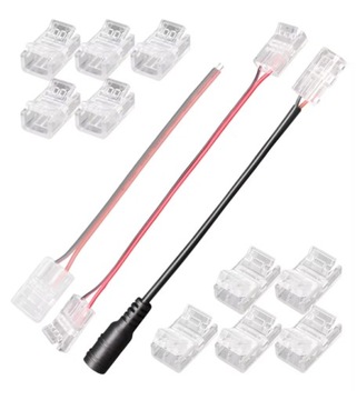 РАЗЪЕМ ДЛЯ СВЕТОДИОДНЫХ ЛЕНТ COB 8 мм УГЛОВОЙ РАЗЪЕМ IP20 С КАБЕЛЕМ