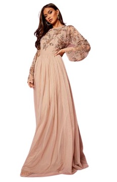 BOOHOO SUKIENKA MAXI Z CEKINOWYM TOPEM 38 1DCC