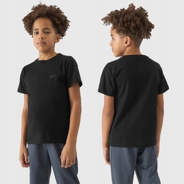 T-SHIRT CHŁOPIĘCY 4F GŁADKI KOSZULKA DZIECIĘCA BASIC SS24