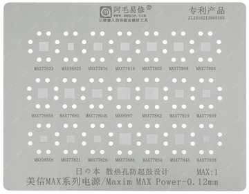 МАТРИЦА BGAP МАТРИЦА BGAP MAX77xx MAX98xx MAX:1