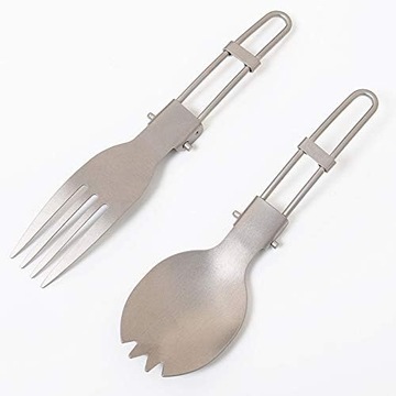Sk?adana tytan Spork ?y?ka Widelec Ultralekkie Kemping Sztu?ce Piknik