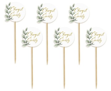 Topper do dekoracji na Chrzest - 6szt