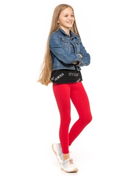 УТЕПЛЕННЫЕ ЛЕГИНГИ ДЛЯ ДЕВОЧЕК, КРАСНЫЕ 122