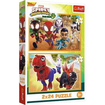 Puzzle 2x24 Spidey i dinozaury Trefl 34432