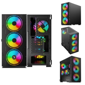 Počítačová Skříň pro počítač Atx Midi Tower Savio Raptor X1 Mesh Argb Fan 4x120 mm