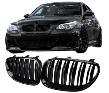 BMW E60 E61 GRILL NERKI M5 CZARNY POŁYSK 2003-2010