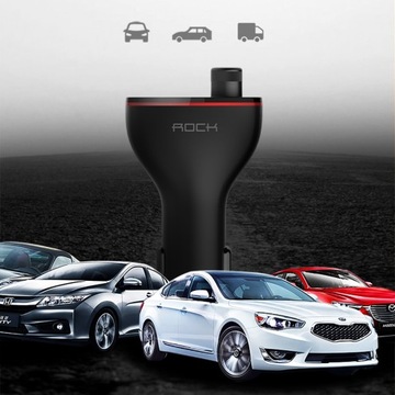 АВТОМОБИЛЬНОЕ ЗАРЯДНОЕ УСТРОЙСТВО ROCK ДЛЯ АВТОМОБИЛЕЙ BT BLUETOOTH FM-ПЕРЕДАТЧИК