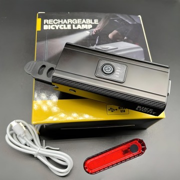 LAMPKA ROWEROWA LED PRZÓD TYŁ POWERBANK 1600LM