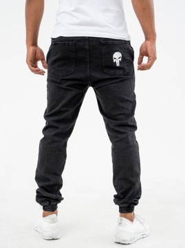 Spodnie Jeansowe Jogger MARVEL PUNISHER czarne L