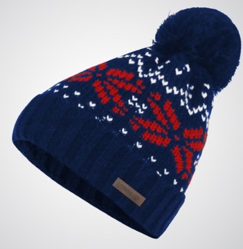OUTLET! CZAPKA ZIMOWA NORWESKA Z POMPONEM BEANIE CIEPŁA MĘSKA NORWESKI WZÓR