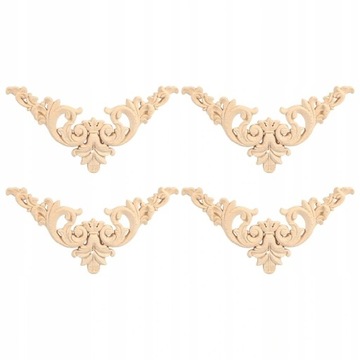 4x Ornament Drewniany, Dekor, Aplikacja Meblowa