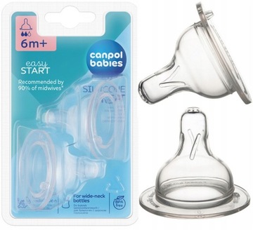 CANPOL Smoczek do butelek ŚREDNI smoczki 2szt