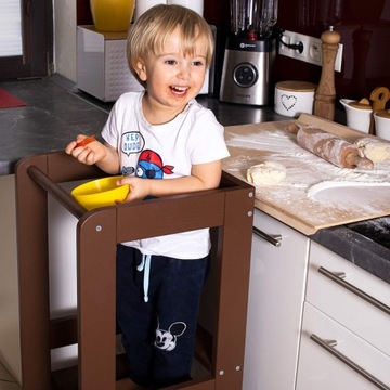 КУХОННЫЙ ПОМОЩНИК КУХОННЫЙ ПОМОЩНИК ДЕТСКИЙ КУХОННАЯ ПОДСТАВКА КОРИЧНЕВАЯ ДЛЯ ДЕТЕЙ