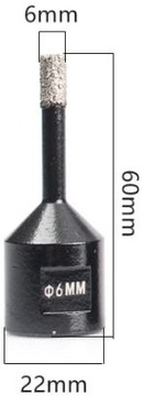 Bit diamentowy 6mm (wiertło szlifierskieM14) do płytek, gresu porcelanowego