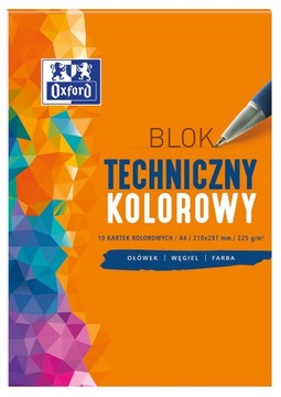 Oxford Blok techniczny A4 10k kolorowy 225g