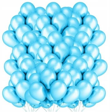 BALONY METALICZNE BŁĘKITNE Ślub Wesele 100szt