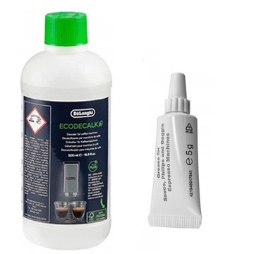 Odkamieniacz Delonghi DLSC500 500 ml + Smar Philips Saeco do ekspresu 5 g