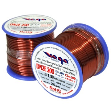 Drut nawojowy DN2E 200 ⌀ 1,30 mm Masa : 250g