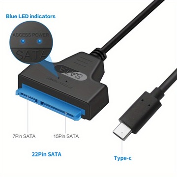 Кабель типа c — SATA7, 15-контактный, USB3.1 — SATA, последовательный порт, 6,35 см