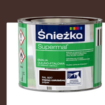 ŚNIEŻKA Supermal Emalia Olejno-ftalowa POŁYSK 200ml BRĄZ CZEKOLADOWY