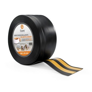 Listwa przypodłogowa cokołowa, samoprzylepna PCV 100/25 czarna, 1m