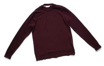 CUBUS 40L SWETER WEŁNA MERINO EXTRAFINE WEŁNIANY BORDO MINIMALISTYCZNY STYL