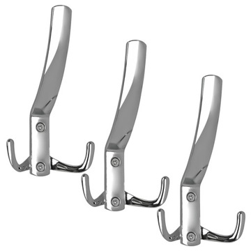 3x WIESZAK NA UBRANIA WIESZAK ŚCIENNY HACZYK NA UBRANIA CHROM