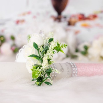 Красивая декоративная свеча-капельница с цветочным мотивом - ОЗС-03