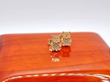 ЗОЛОТЫЕ СЕРЬГИ МЕДВЕДЬ - 585 14К 1.15Г