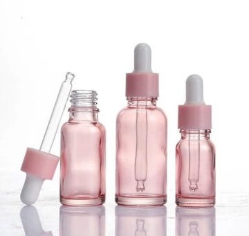 BUTELKA SZKLANA Z PIPETĄ POJEMNIK NA SERUM OLEJEK MANY BEAUTY RÓŻ 10ML