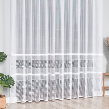 Firanka żakardowa na metry 018601, Biała, Wysokość 250cm, 0,5m szer.