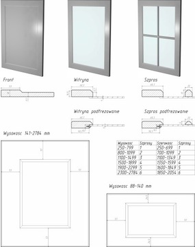 Front Lakierowany MDF 19 do IKEA BESTA Panel boczny 20x64 Mat wzór J6