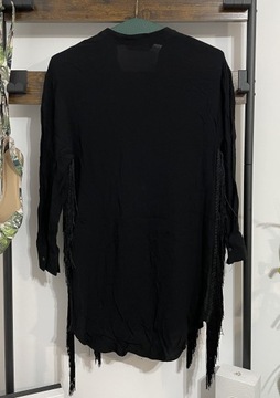 44 czarna frędzle oversize Zara XS Koszula długa oryginalna wiskoza