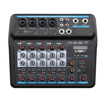 6-kanałowy mikser audio, cyfrowy wyświetlacz LED,